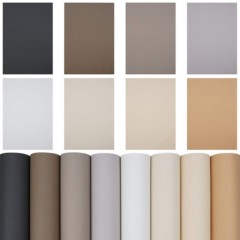 Litchi 8 Pieces 8x12 Inch Litchi Grain Texture Faux Leather Fabric Sheets for Bows and Earrings - Image 2